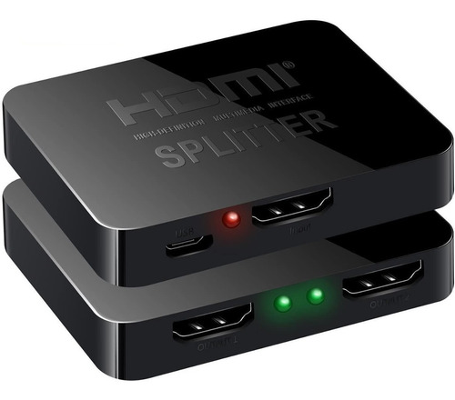 Splitter  Mini Hdmi 4k 1 Entrada 2 Salidas Con Amplificador