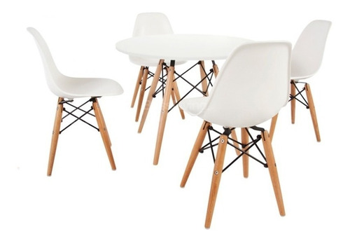 Combo Mesa Eames Niños 80 Cm + 4 Silla Kids 1- Alto Impacto