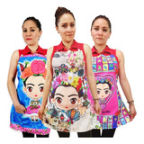 6 Mandiles Delantal Frida Kahlo Lele María Cupcakes