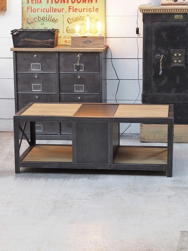 Mesa Ratona Hierro Y Madera Estilo Industrial Mod. Gama