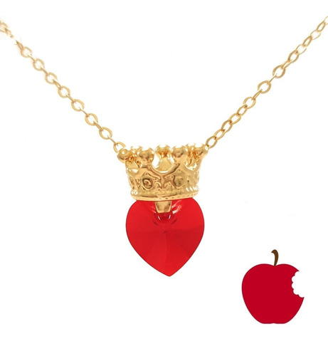 Collar Princesas - Disney - Corona - Chapa De Oro Premium