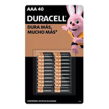 Paquete De 40 Baterías Alcalinas Duracell Triple Aaa
