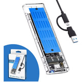 Case Ssd Externo M2 Nvme Tipo C Usb 3.1 Transparente 10gbps