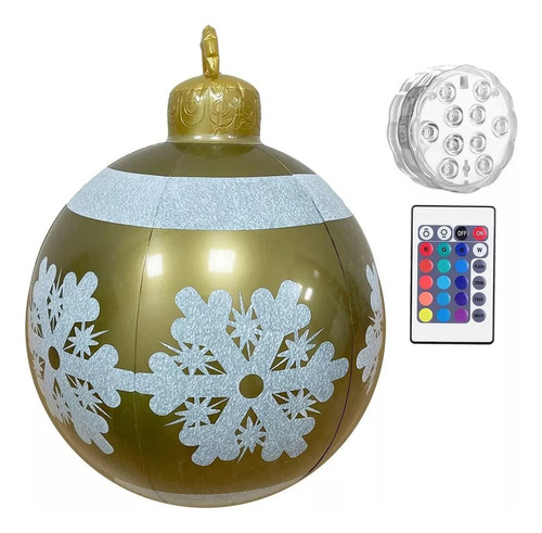 Bola Inflable Decorativa Pvc Navidad Gigante Led 60cm [u]