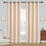 Cortinas Bumbu Liso Hogar 2 Panos 140x220 Cm Color Crudo