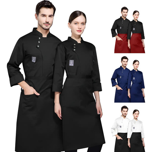 3pcs Paquete Filipina Chef Hombre Y Mandil Y Gorro De Cocina | Meses sin interés