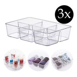 Kit 3 Cestinhas Organizadoras Divisória Quarto Closet Gaveta