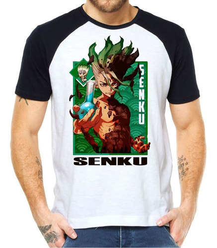 Camiseta Dr. Stone Senku Taiju Tsukasa Anime Série Filme 42