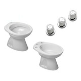 Juego De Baño Inodoro Corto Bidet Griferia - Italiana Pe