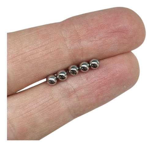 Kit 5 Bolinhas Para Piercing Haste 1,2x3mm