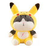 Peluche Gato Gruñón Con Disfraz De Pikachu Suave Chico