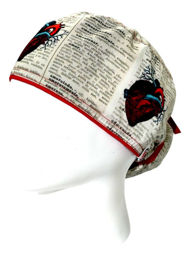 Gorro Quirúrgico Mujer + Lanyard Corazon Periodico