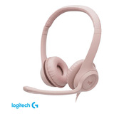 Audifono Logitech H390 Usb C/ Cancelación De Ruido Color Rosa