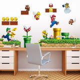 Vinilo Decorativo 3d Mario Bros Stickers De Pared 170x100cm