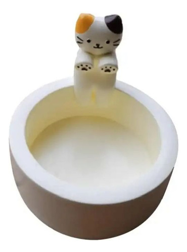 Candelabro Portavelas Figura Gato Gatito Kawaii Ceramica