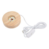 Base De Luz Led, Interfaz Usb, Madera De Roble, Material Red