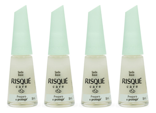 Kit 4 Esmaltes Risque Care Atacado Tratamento Seda Base 8ml