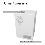 Urna Funeraria Cenizas Acrílico Blanco Cruz Y Placa Art10310