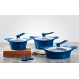 Batería De Cocina 6 Piezas Azul Bohlier