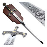 Espada Medieval Cruzada De 45 Pulgadas Con Placa De Exposici