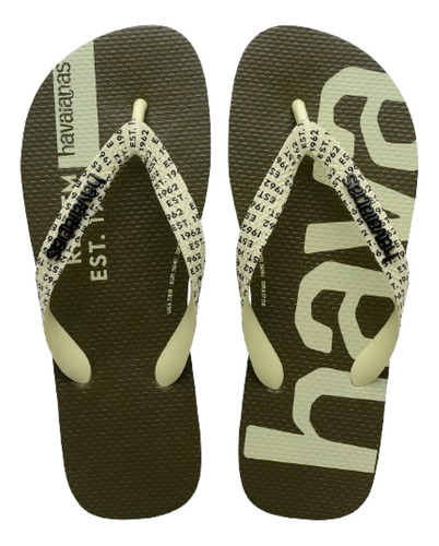 Ojotas Havaiana Logomania Verde Logo Cremita