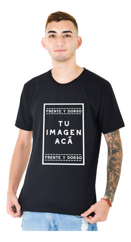 Remera Personalizada 100% Algodón Estampado Dtg Frente/dorso