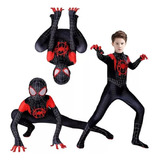 Traje Para Spiderman Miles Morales Cosplay A Dultos Halloween
