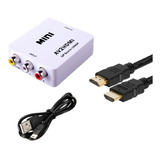 Kit De Adaptador Rca A Hdmi  Y Cable Hdmi 1.5 Metros