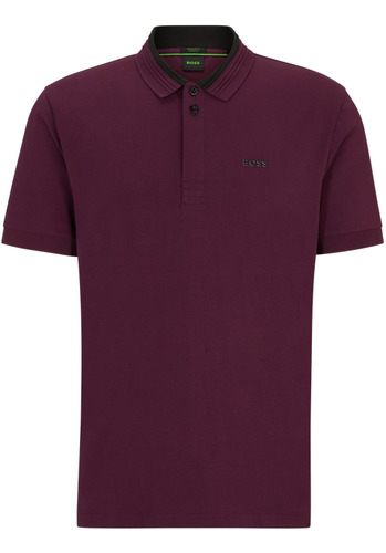 Polo Boss De Hombre En Algodón Elástico Con Logotipo