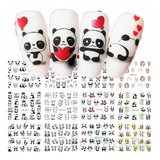 Sticker De Uñas De Agua Pandas 12 Lam En 1