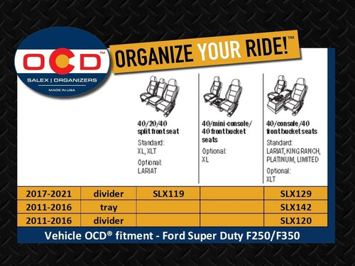 Organizador De Consola Central Ocd Para Ford F250 / F350 Sup