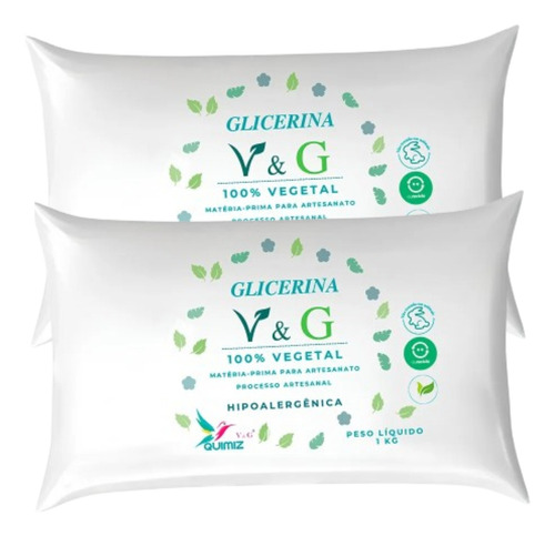2kg Glicerina V&g Quimiz Base Vegetal Sabonte Natural Kit 2