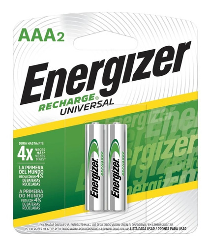 Pilas Recargables Aaa Energizer 20pz. (700mah)