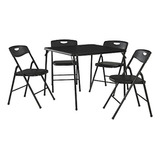 Juego De Mesa Y Silla Plegable Cosco 5piece Negro