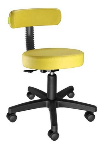 Cadeira Mocho Com Encosto Slim Verde Cor Amarelo