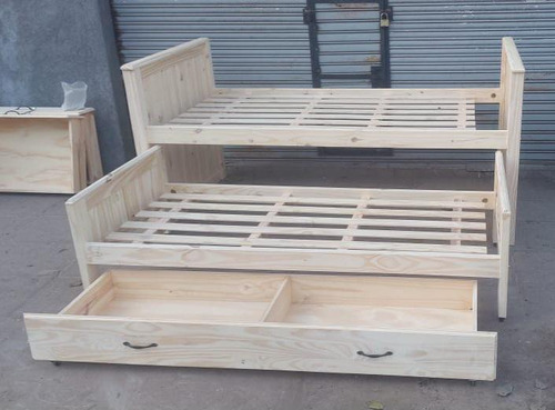 Cama Nido Americana Con Patas 3 X 3 Y Carro Cajón 