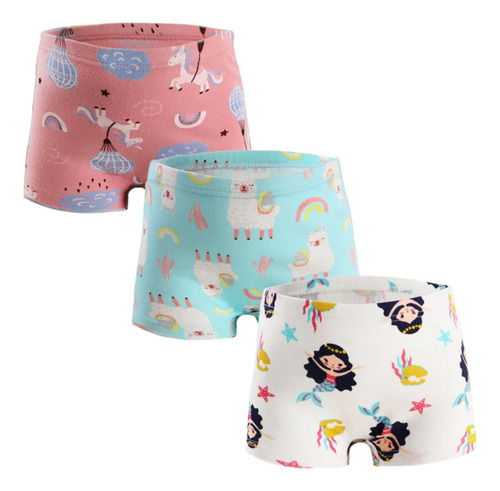 Calzones Boxers De Niña Set De 3 Unidades Algodón Niñas