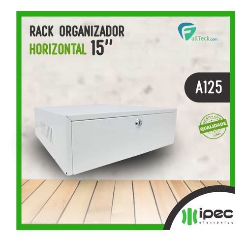 Caixa Rack Organizador Horizontal A125 Gabinete Branco Ipec