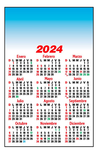 Calendario Bolsillo 2024 Plantilla Digital Editable
