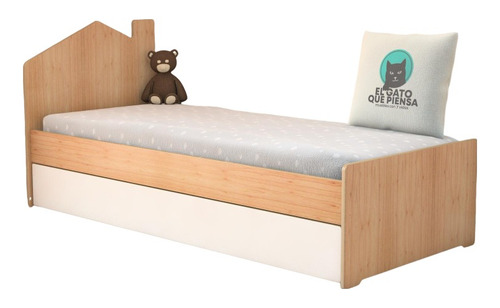 Cama Paraíso Cajonera Infantil Casita Carro Rueda Montessori