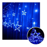 Luces Led Estrella Extensión X3m Luz Navidad Azul 2090