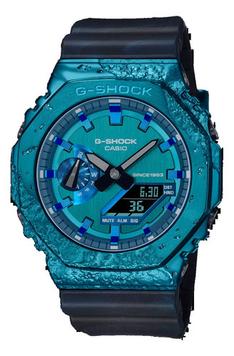 Reloj Casio G-shock Adventure's Gem Stone Gm-2140gem-2adr. Color De La Correa: Negro, Color Del Bisel, Azul, Color De Fondo: Azul
