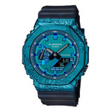Reloj Casio G-shock Adventure's Gem Stone Gm-2140gem-2adr. Color De La Correa: Negro, Color Del Bisel, Azul, Color De Fondo: Azul