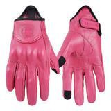 Guantes Moto Suomy Retro Piel Mujer Color Rosa