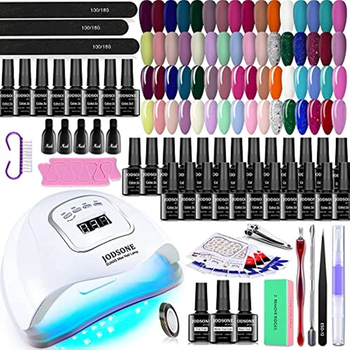 Jodsone Gel Nail Polish Kit Con U V Light 32 Colors Gel Poli