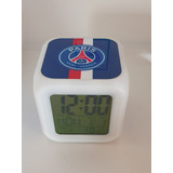 Reloj Despertador Led Psg Paris Saintgermain Multicolor Cubo