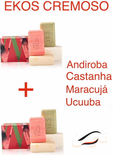 Kit C 2: Sabon. Natura Ekos Cremosos C 4 Un De 100g Cada 