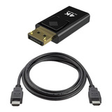 Kit De Adaptador Displayport A Hdmi 4k + Cable Hdmi