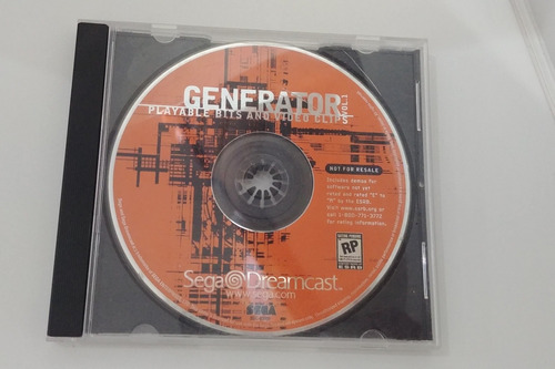 Sega Dreamcast Generator Vol. 1 Playable Bits And Video Clip