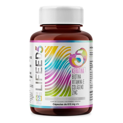 Capsulas Keratina Biotina Colageno Vitamina E Cabello Lifeed Sin Sabor | Meses sin interés